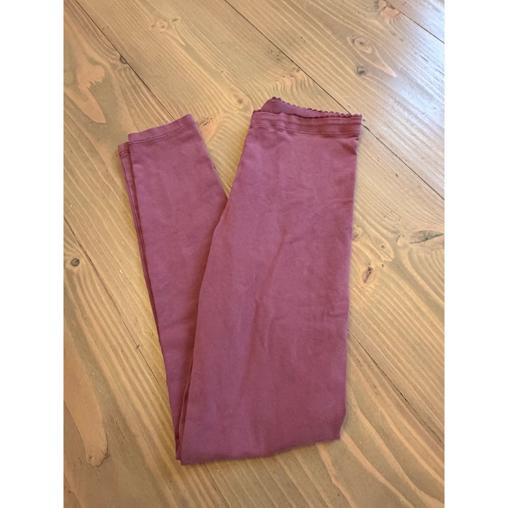 K44 Tea Collection Girls Purple Mauve Scalloped Leggings Size 10 Cotton Stretch